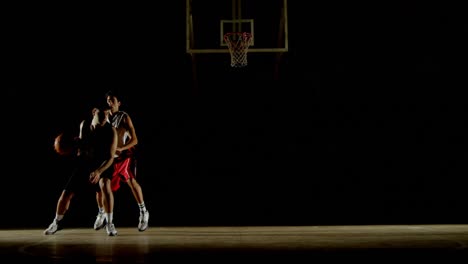 competitors playing basketball in the court 4k