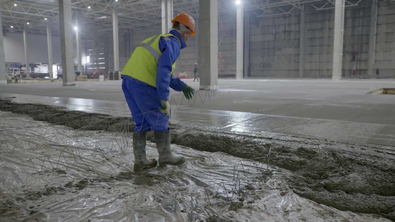 대형 산업 건물 에 콘크리트 를 는 일