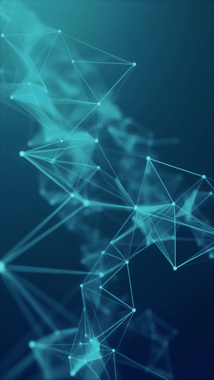 Connessione di rete digitale astratta con nodi e linee luminosi