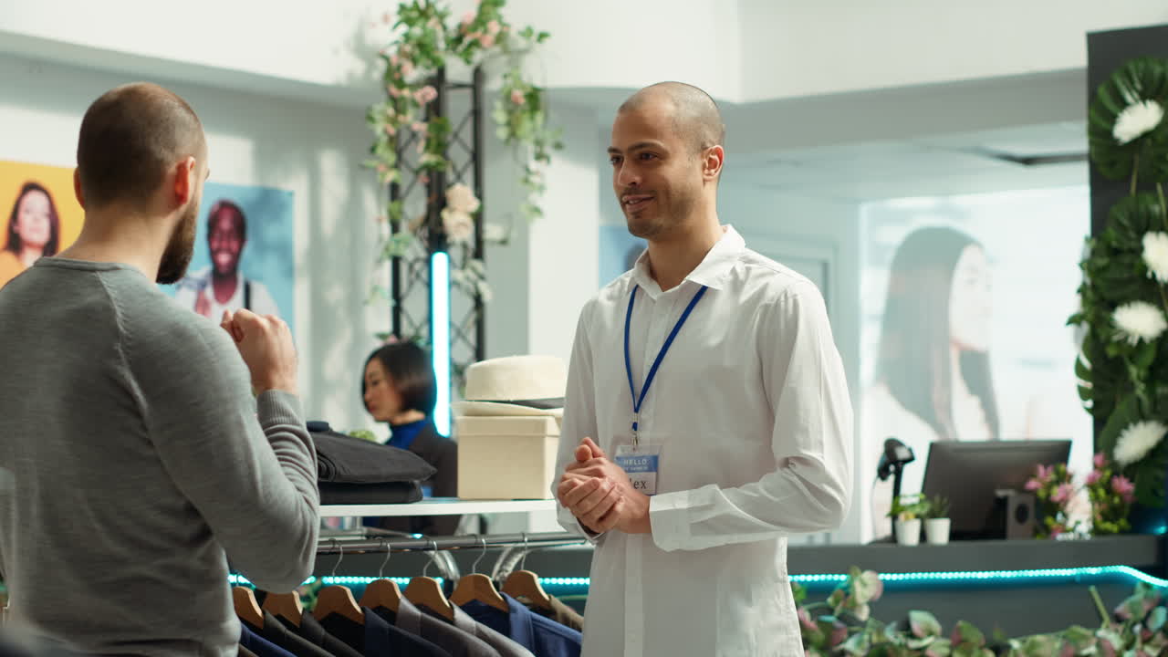 servicio al cliente en una tienda de ropa moderna