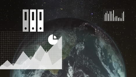 animación del procesamiento de datos en todo el mundo