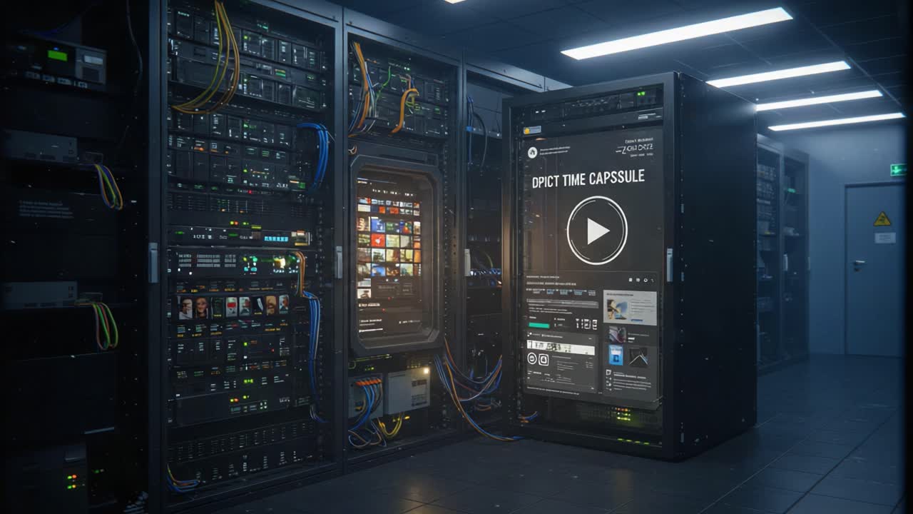 Exploring the High-Tech Corner of a Data Center with Advanced Storage Systems and Digital Interfaces Enhancing Information Management and Accessibility