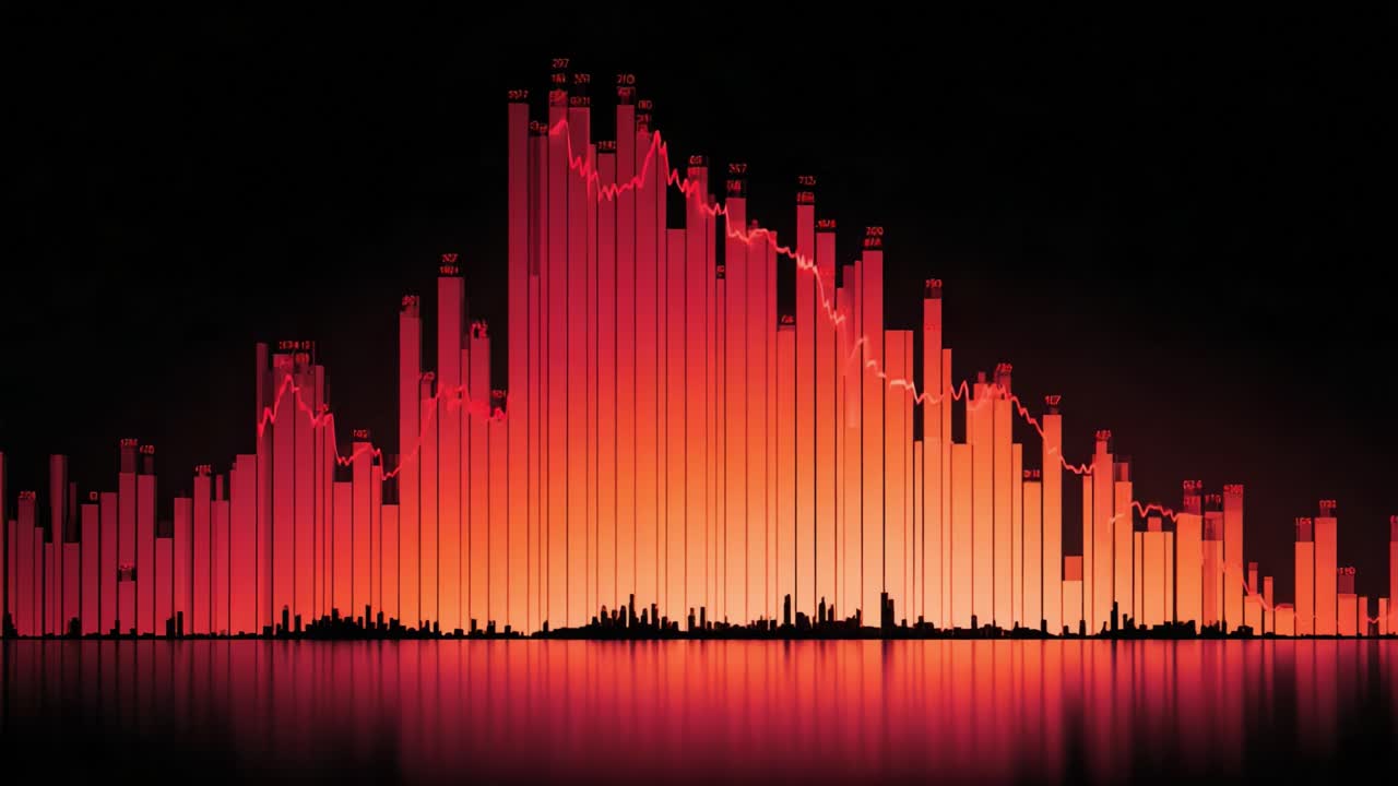 Analyzing Market Trends Through Data Visualization: A Deep Dive Into Fluctuating Values and Market Performance With Vibrant Color Gradients