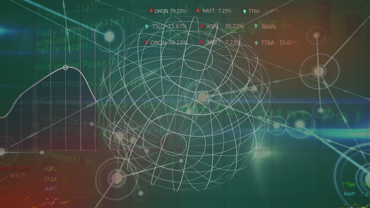 Animation of globe and data processing