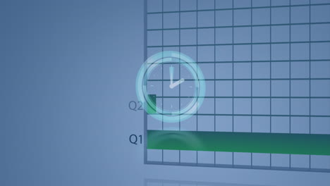 animation of data processing over clock