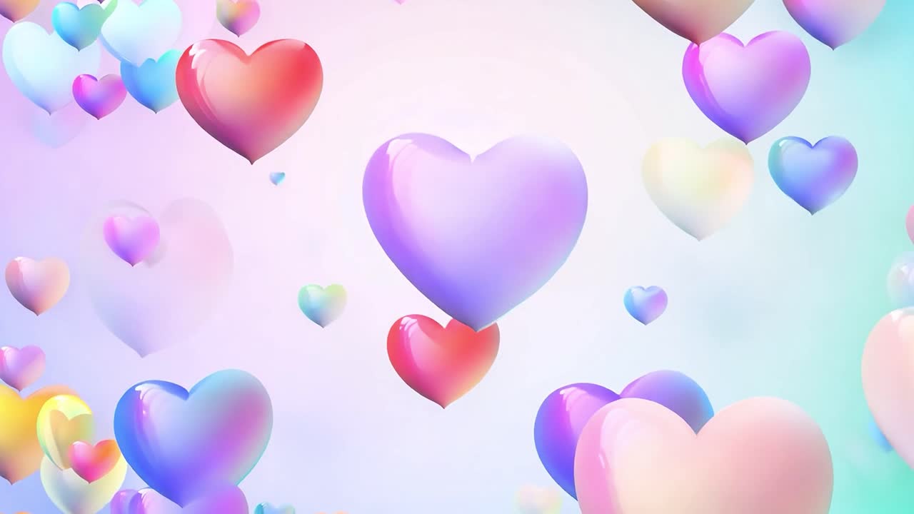 파스텔색으로 떠다니는 심장