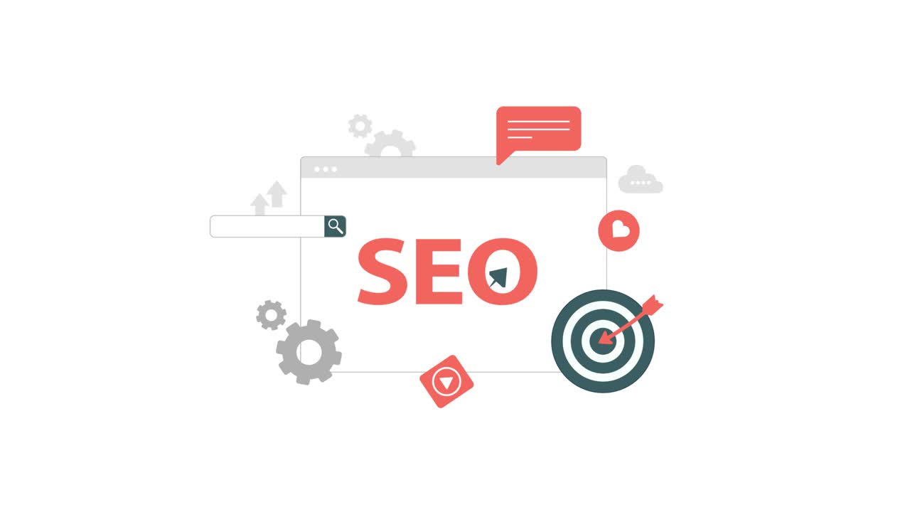 Animated Illustration of SEO Search Engine Optimization Strategy