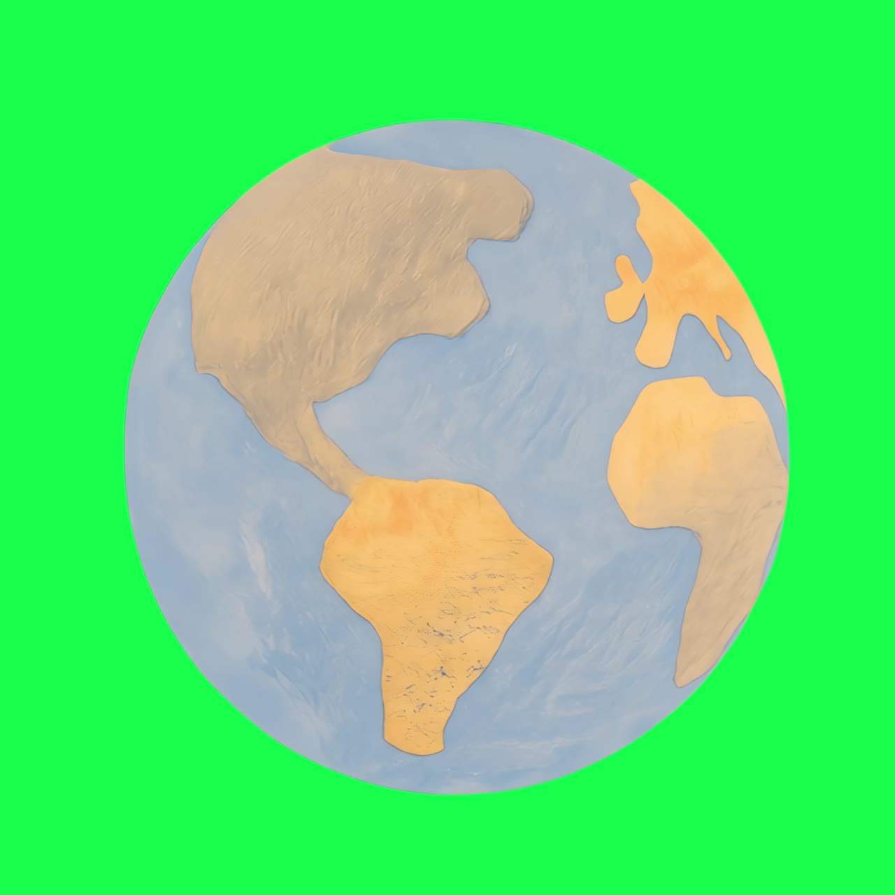 Colorful Earth illustration animation, transparent 4K video, green screen