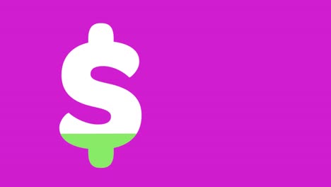 Signo-De-Dólar-Rellenando-Verde-Sobre-Un-Fondo-Rosa-4k