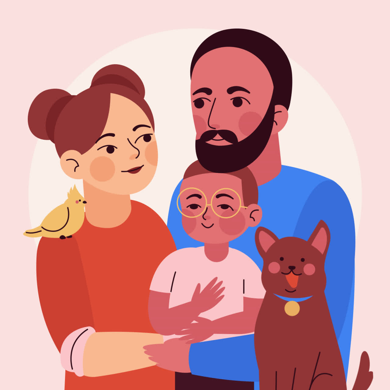 Ritratto di Famiglia Interrazziale Felice