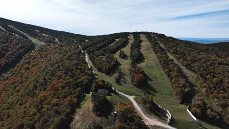 mountain resort with forest in fall foliage