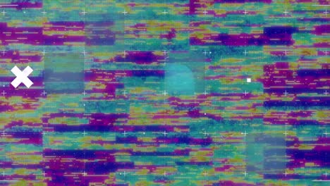 animación del procesamiento de datos y marcadores sobre la cuadrícula