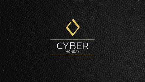 Texto-Moderno-Del-Cyber-Monday-En-Marco-Dorado-Sobre-Degradado-Negro.