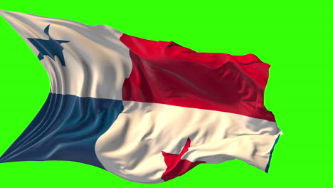panama flag waving on green screen background