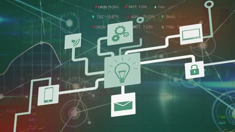 Animación-De-Conexiones-Con-íconos-Tecnológicos-Y-Datos-Financieros-En-El-Espacio-Digital