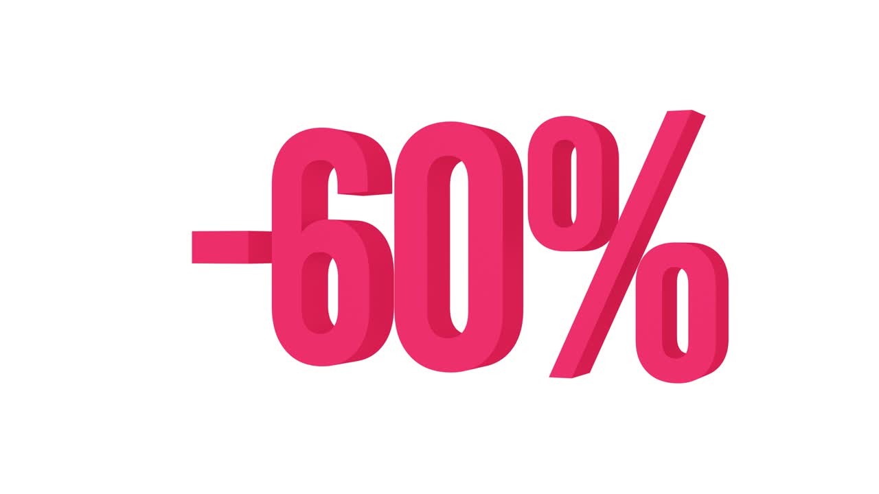 texto animado con un 60% de descuento.