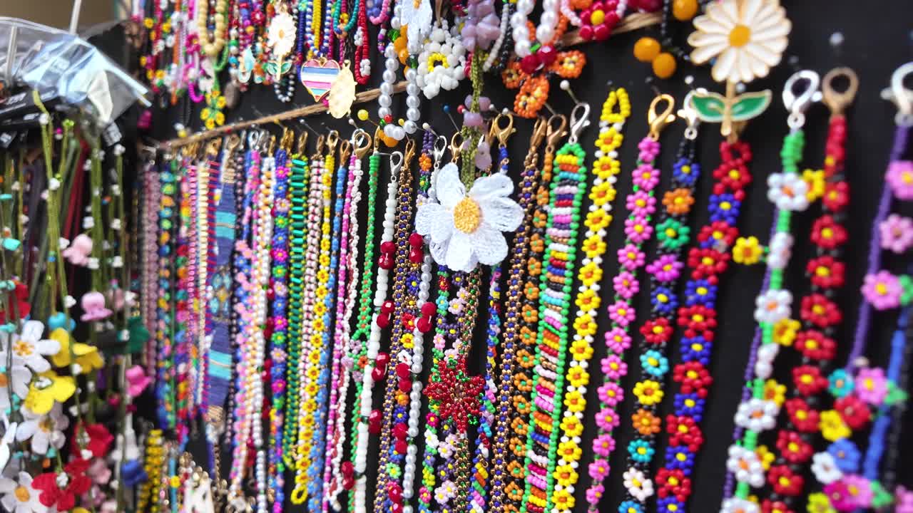 Colorful Handmade Beaded Jewelry Display