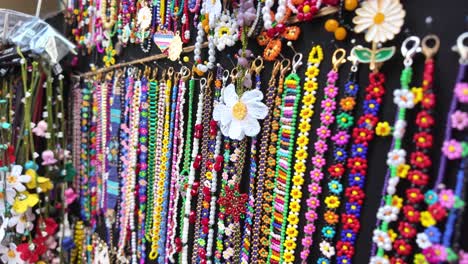 colorful handmade beaded jewelry display