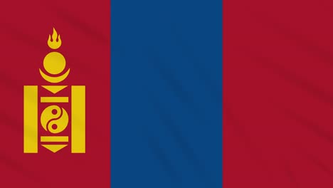 mongolia flag waving cloth background, loop