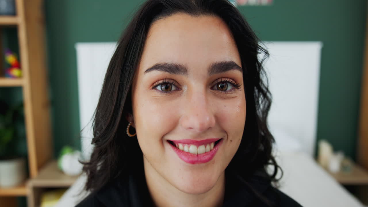 Portrait of a Smiling Brunette Woman