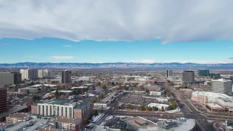 establishing drone aerial view of denver, colorado suburb, greenwood village