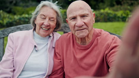 Happy,-selfie-and-senior-couple-in-a-park