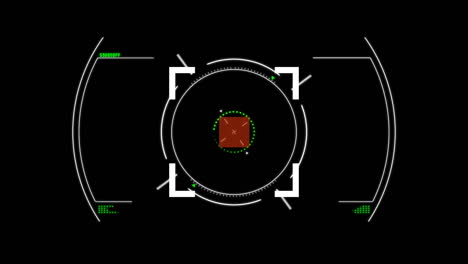 animation des scope-scannings auf schwarzem hintergrund