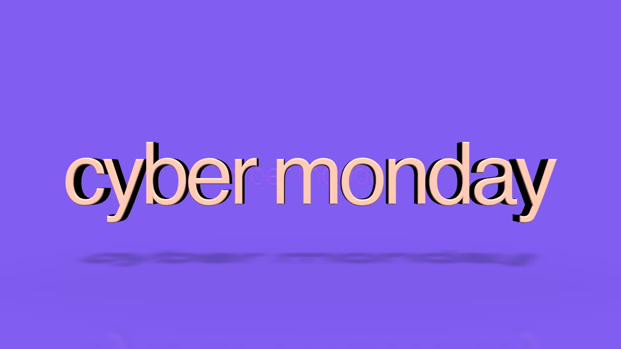 texto de lunes cibernético en gradiente púrpura fresco