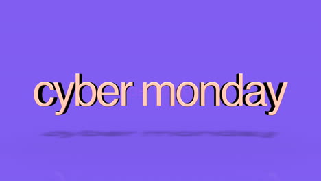 rolling cyber monday text on fresh purple gradient