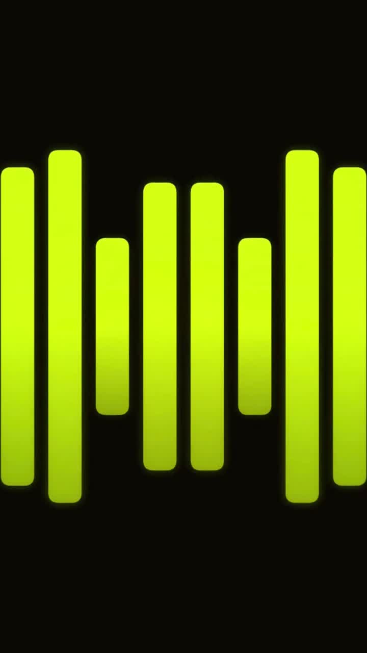 Dynamic Green Graphic Equalizer Bars Pulsating on Black Background