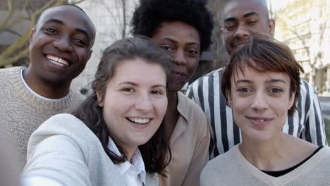 group of young people having video call