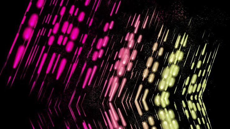Sfondo animato in loop con luci astratte e particelle danzanti