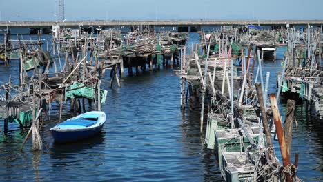 fishing traps in chioggia, laguna veneta. italy