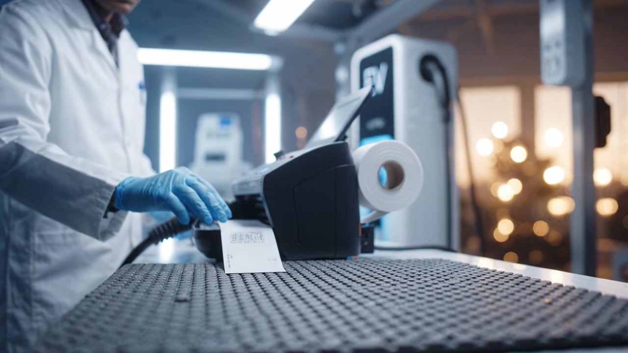 Um Ambiente de Laboratório Profissional: Um Pesquisador Trabalhando com Equipamento de Impressão Avançado em um Ambiente Científico Moderno