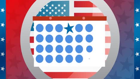 Animation-of-token-template-card-over-american-flag
