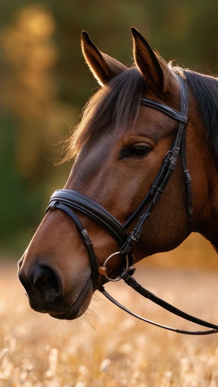 Primo Piano Accattivante di un Maestoso Cavallo: Esplorando la Graziosa Bellezza di un Compagno Equino in un'Ambientazione Naturale Mozzafiato