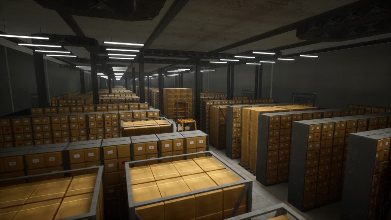 Workers Drive Forklifts And Move Products To Be Stored In Warehouses