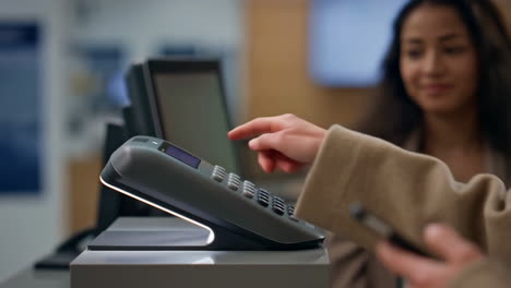 customer transaction at a payment terminal