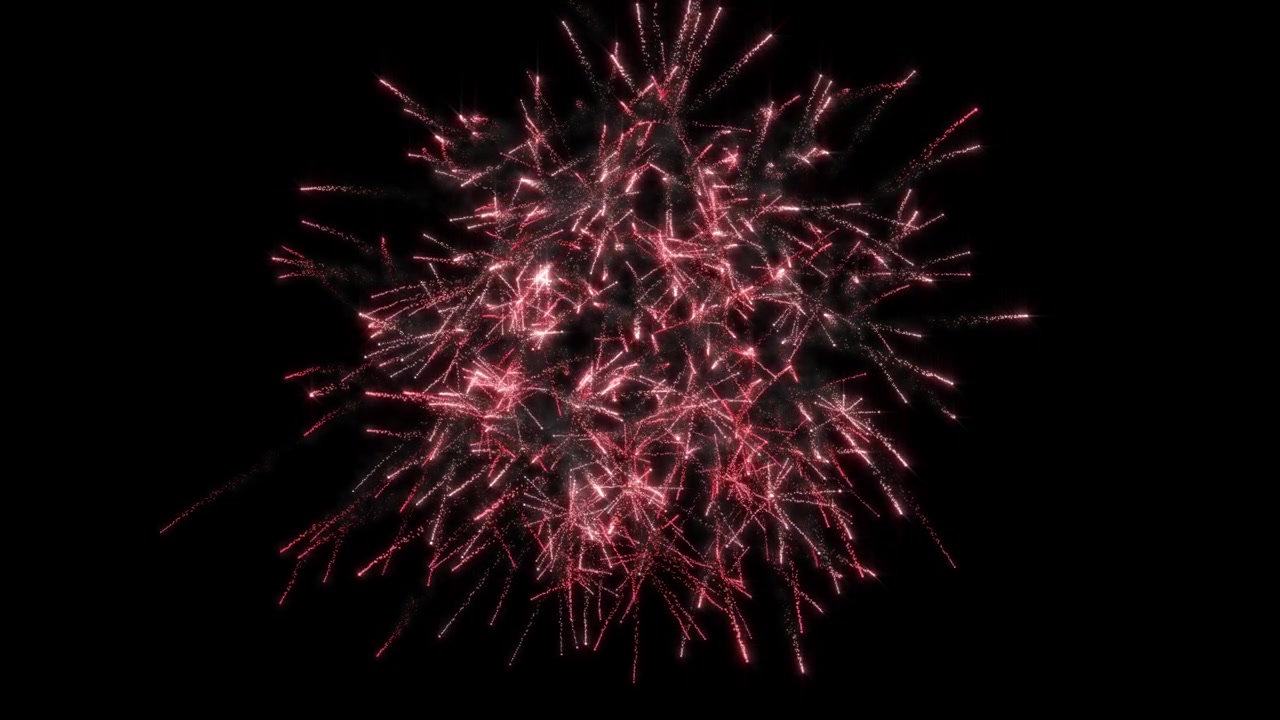 Double Fireworks Explosions on black background