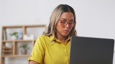 Woman,-laptop-and-typing-for-email