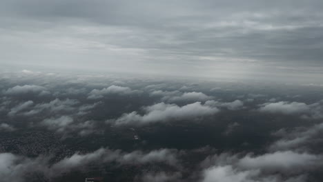 aerial view of cloudy day over cityscape