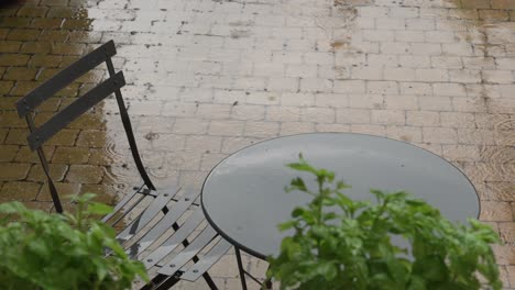 rainy day on the patio