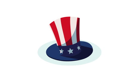 usa flag in tophat animation