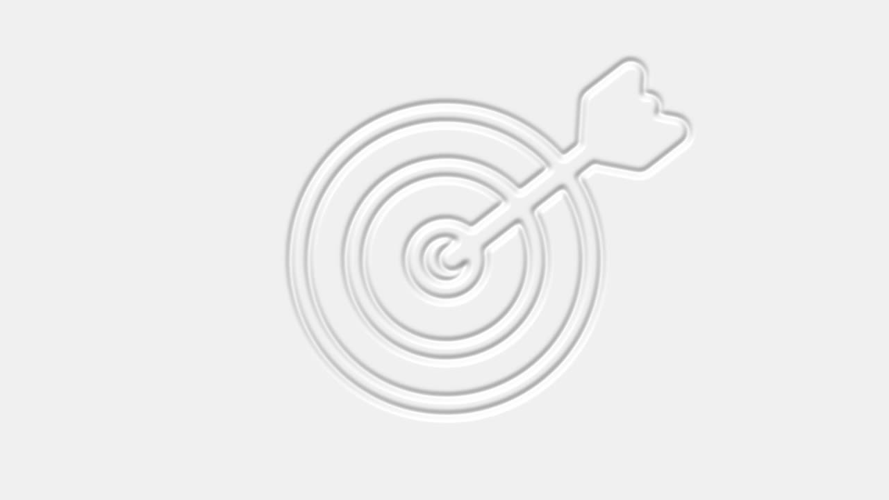 objetivo con icono de flecha aislado en fondo blanco. signo de tablero de dardos. icono de tableros de tiro con arco.