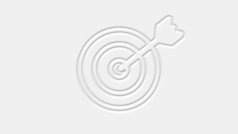 objetivo con icono de flecha aislado en fondo blanco. signo de tablero de dardos. icono de tableros de tiro con arco.