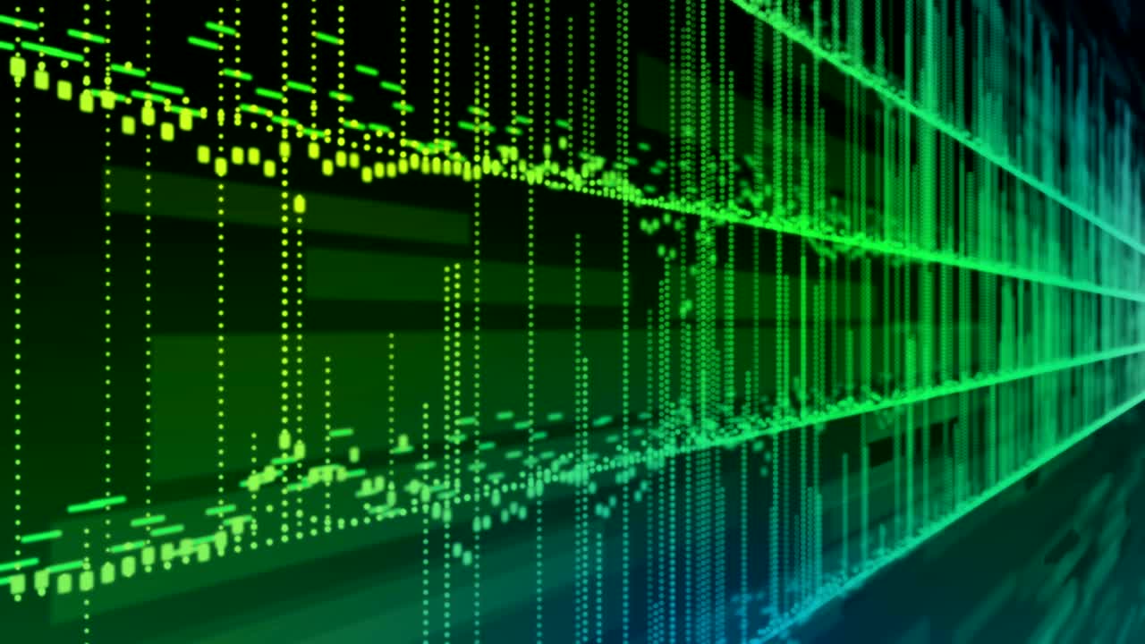 Audio equalizer curve, animated motion