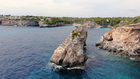 cliff jump spot inland sea entrance mallorca island spain