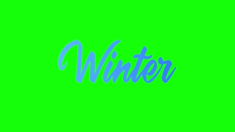 winter word animation on green background