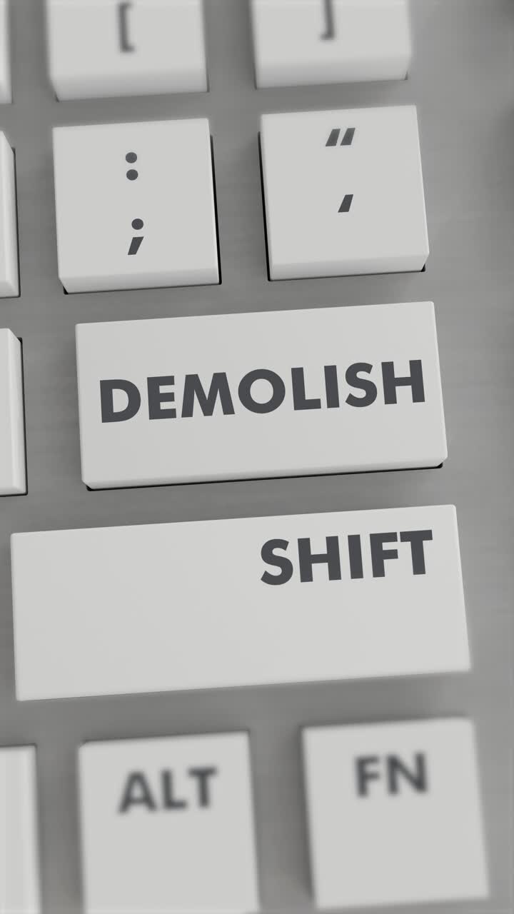 Pulsando el botón de demoler en el teclado Video Vertical