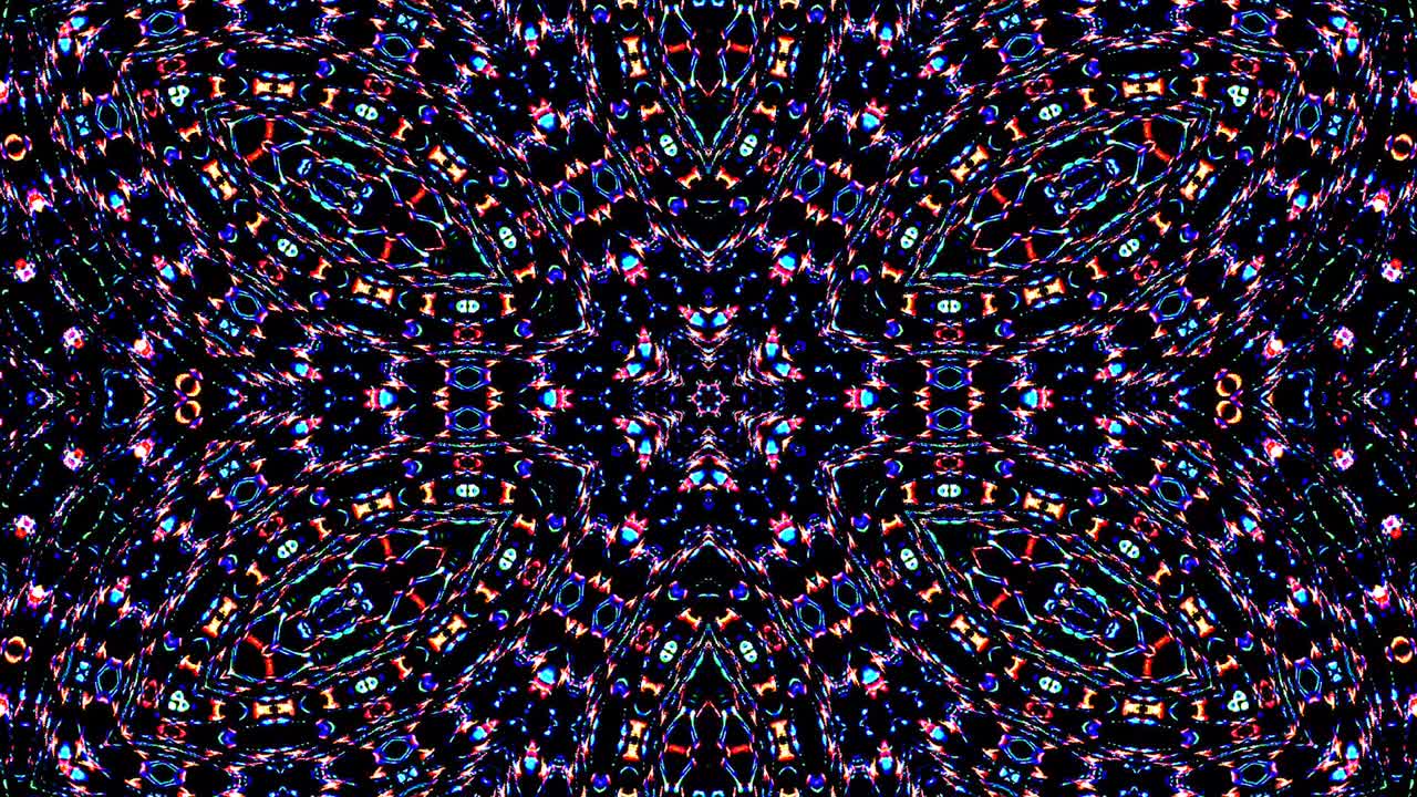 Beautiful abstract kaleidoscope that shines, a radiant light that regulates the subtle movements